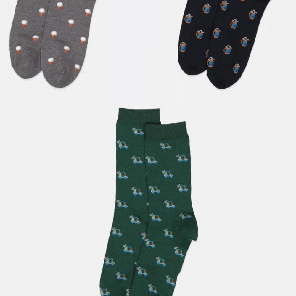 MENS Golf-Themed Dress Socks in Decorative Tin  Sz 8-12